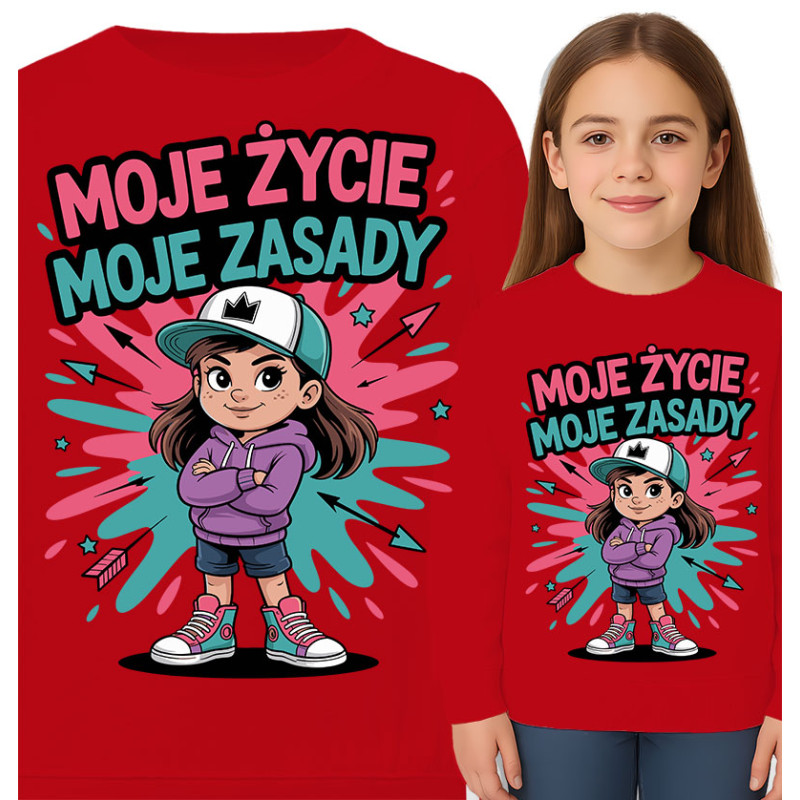Bluza dziecięca 'Moje życie, moje zasady'