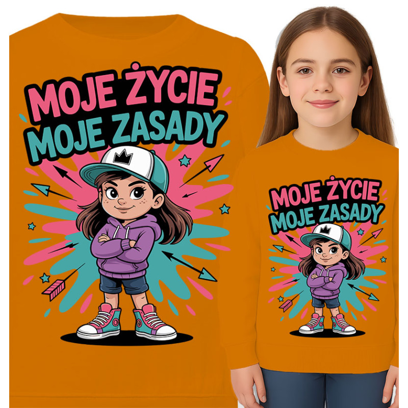 Bluza dziecięca 'Moje życie, moje zasady'