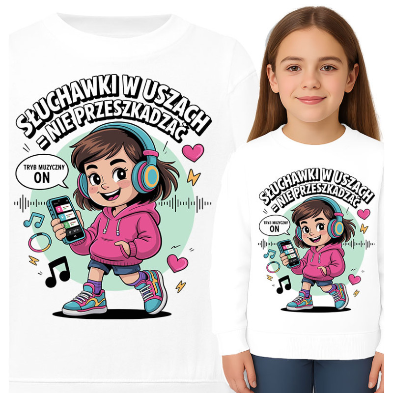 Bluza dziecięca 'Słuchawki w uszach tryb muzyczny ON'