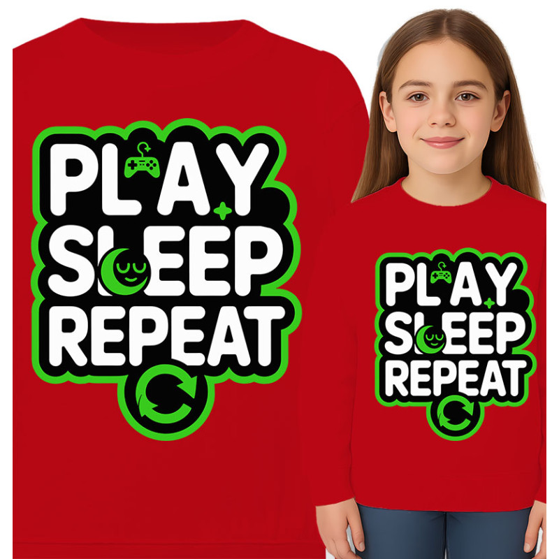 Bluza dziecięca 'Play Sleep Repeat'