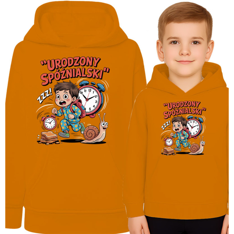 'Born Late' Hoodie voor Kinderen