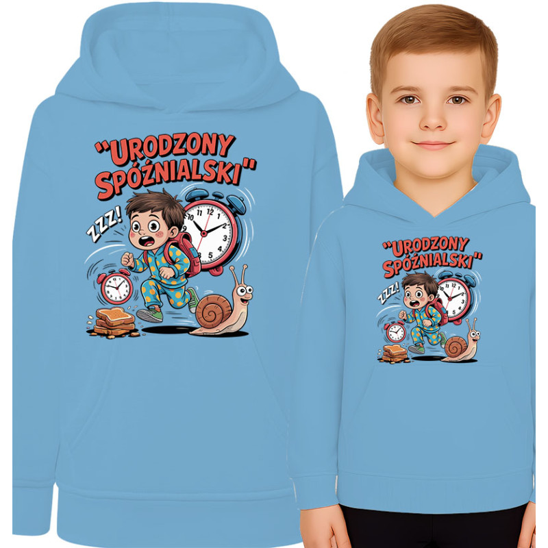 'Born Late' Hoodie voor Kinderen
