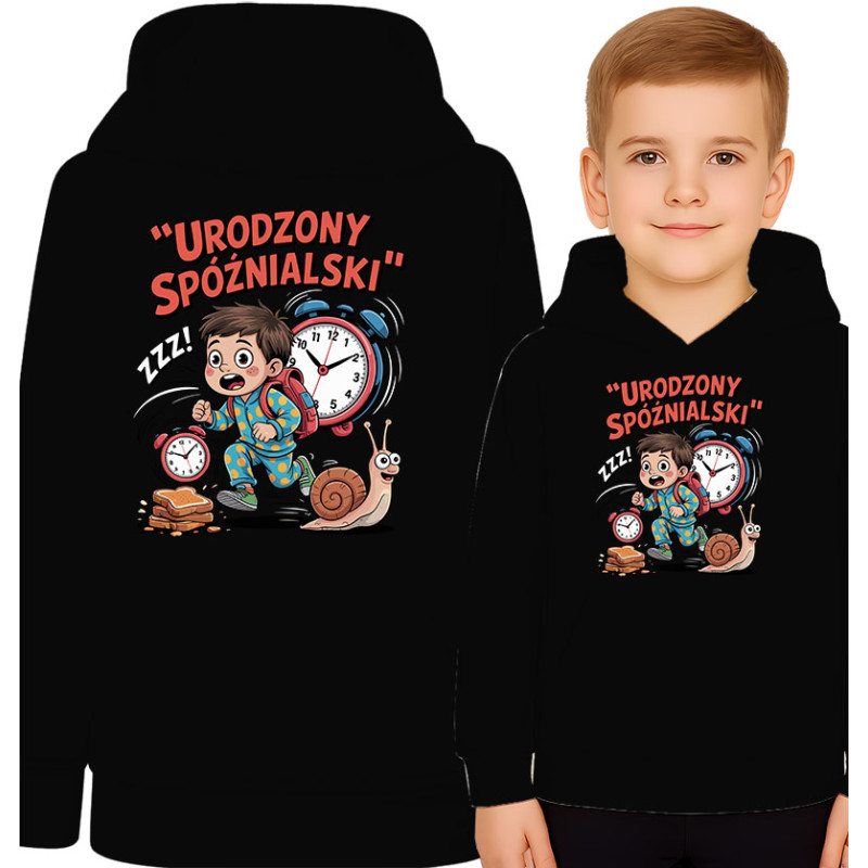 'Born Late' Hoodie voor Kinderen