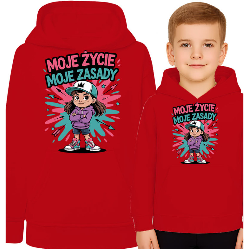 Bluza dziecięca 'Moje życie, moje zasady'