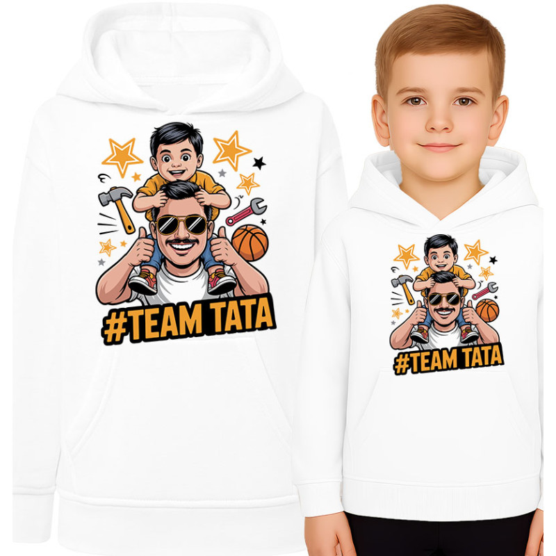 Grappige Team Tata Hoodie voor Vader en Kind