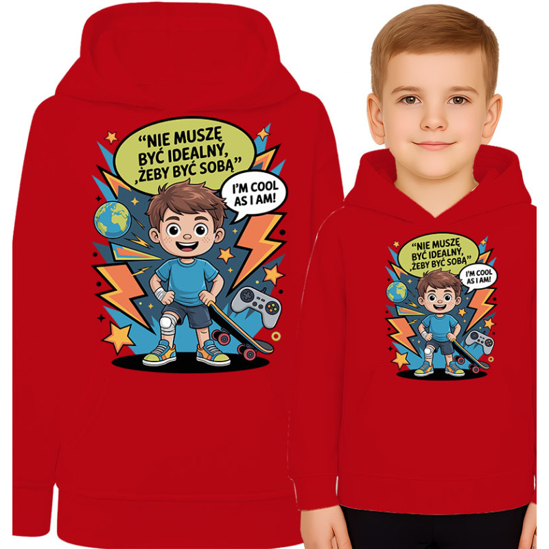 Bluza dziecięca 'Nie muszę być idealny, żeby być sobą'