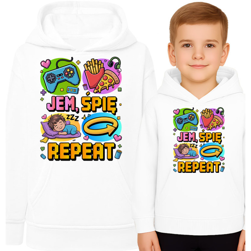 Gezellige Kinder Hoodie - Eten, Slapen, Herhalen