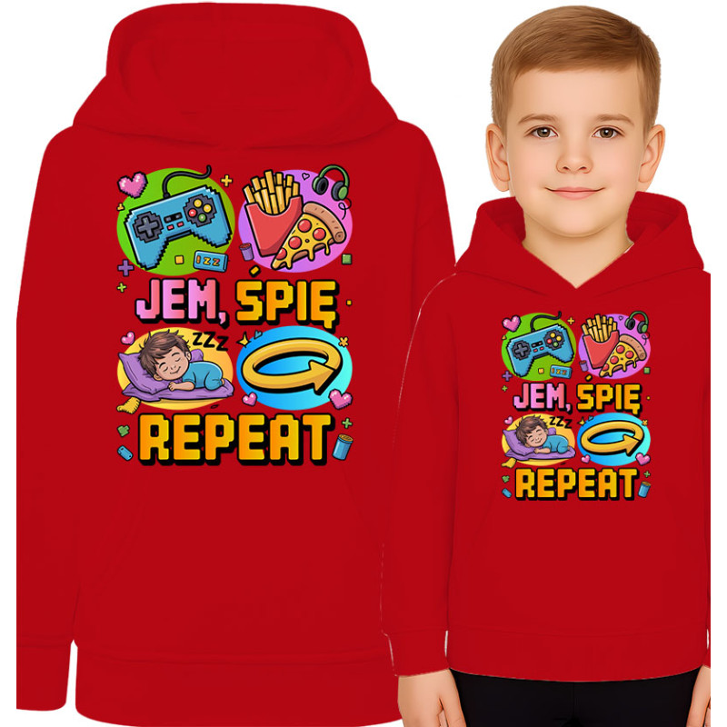 Bluza dziecięca 'Jem, Śpię, Repeat'