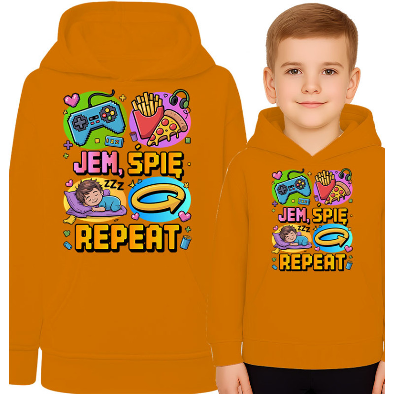 Bluza dziecięca 'Jem, Śpię, Repeat'