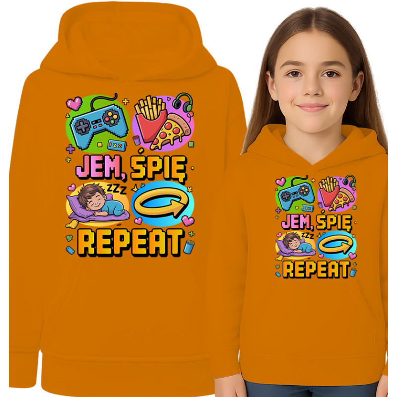 Bluza dziecięca 'Jem, Śpię, Repeat'