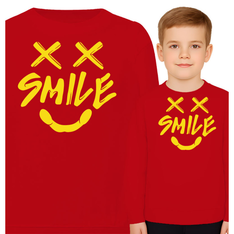 Felrode Kindertshirt met Glimlach