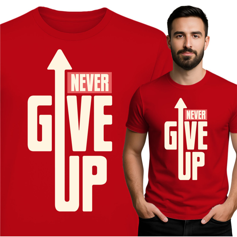 Koszulka męska 'Never Give Up'