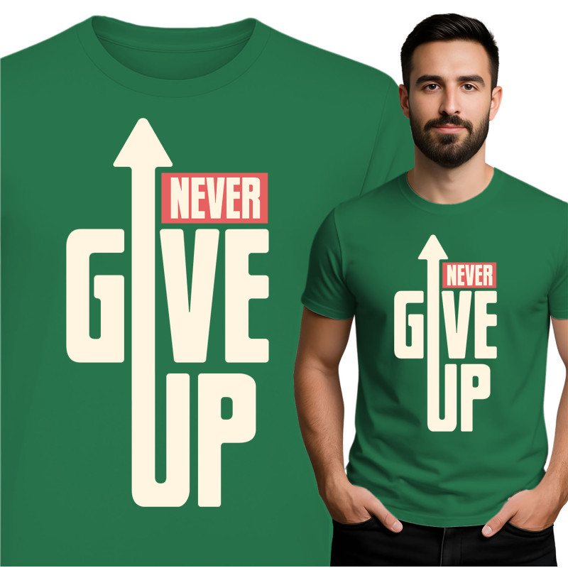 Koszulka męska 'Never Give Up'