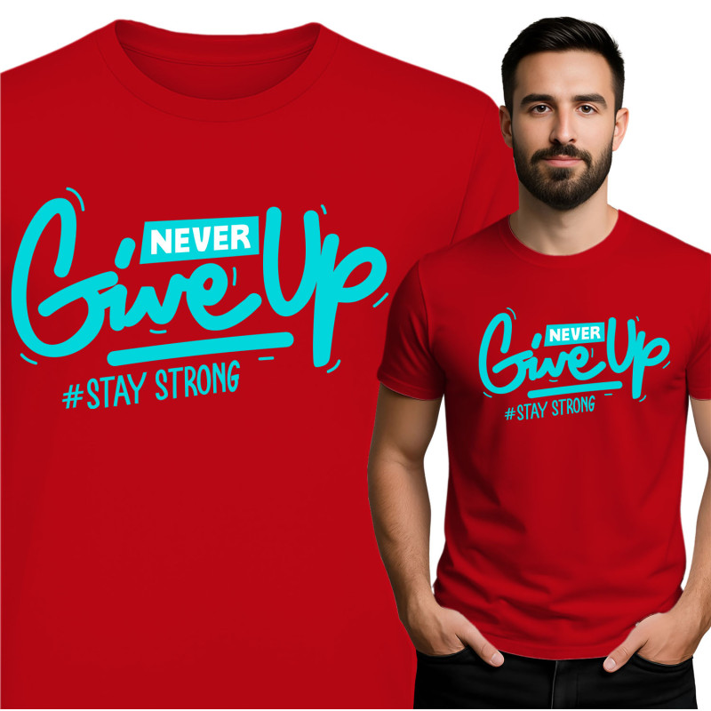 Koszulka męska 'Never Give Up'