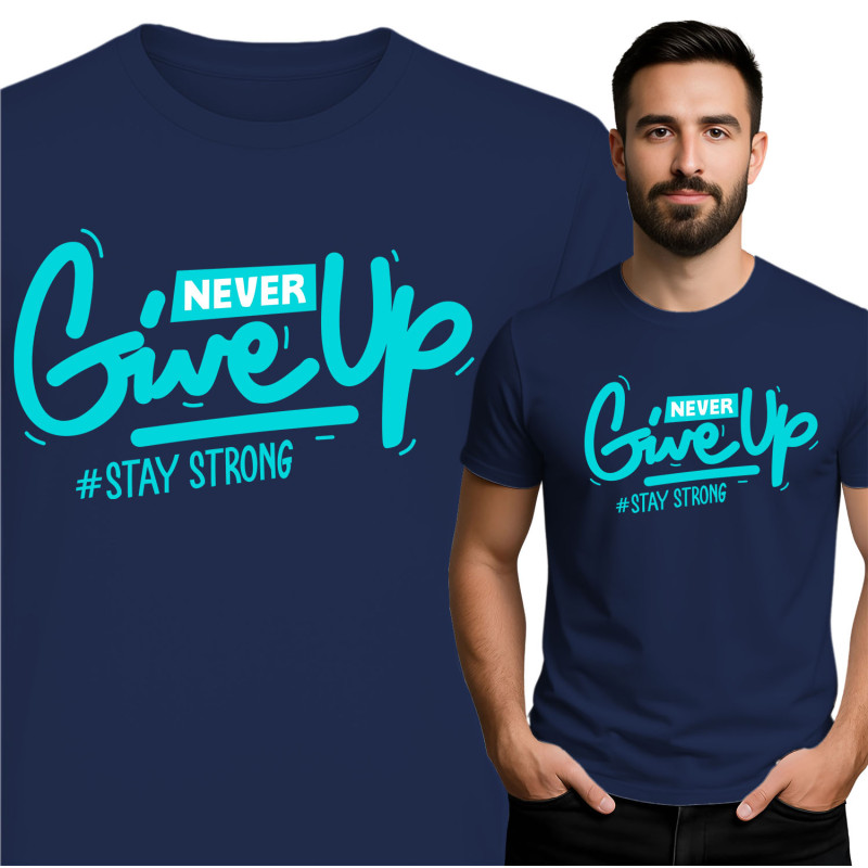 Koszulka męska 'Never Give Up'