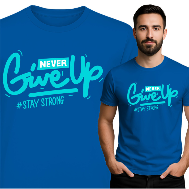 Motivatie T-Shirt - Geef Nooit Op