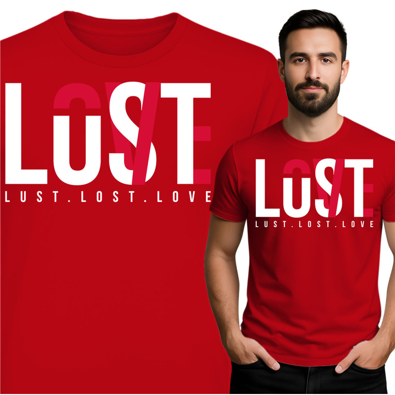 Koszulka męska 'Lust, Lost, Love'