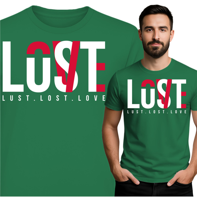 Koszulka męska 'Lust, Lost, Love'
