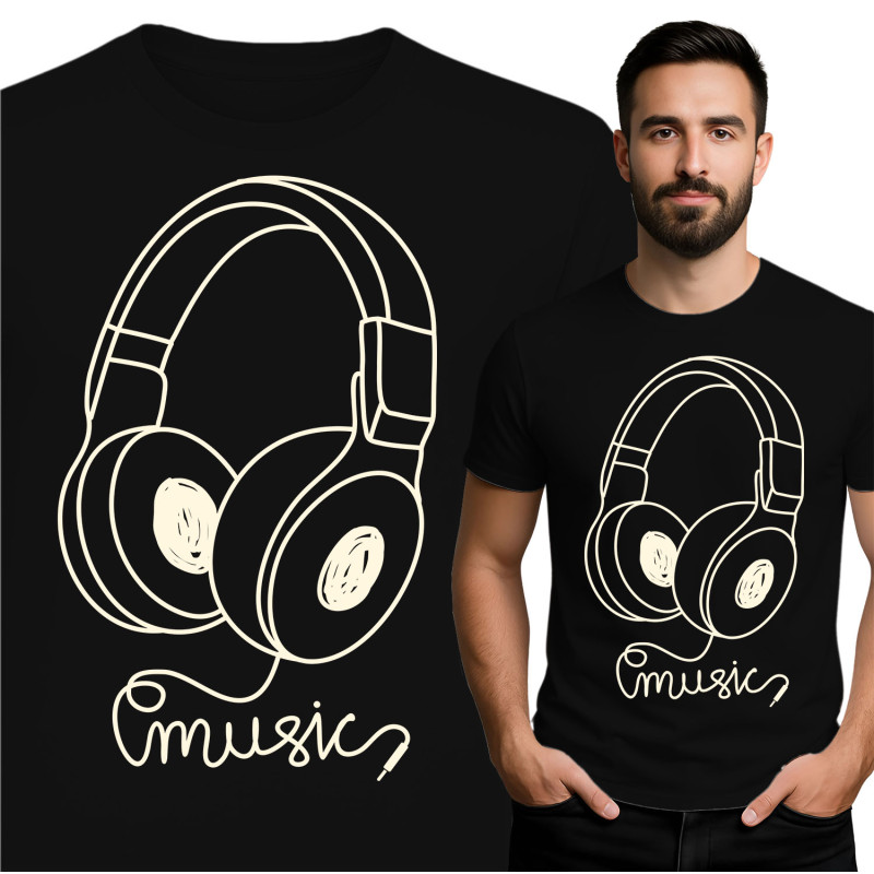 Stijlvol T-Shirt met Muziekthema