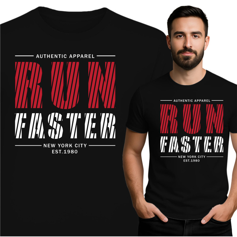 RUN FASTER T-shirt - Authentieke Kleding
