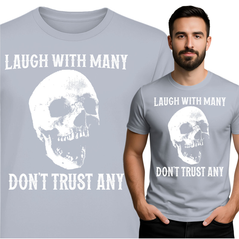 Skull T-Shirt 'Lachen met velen'