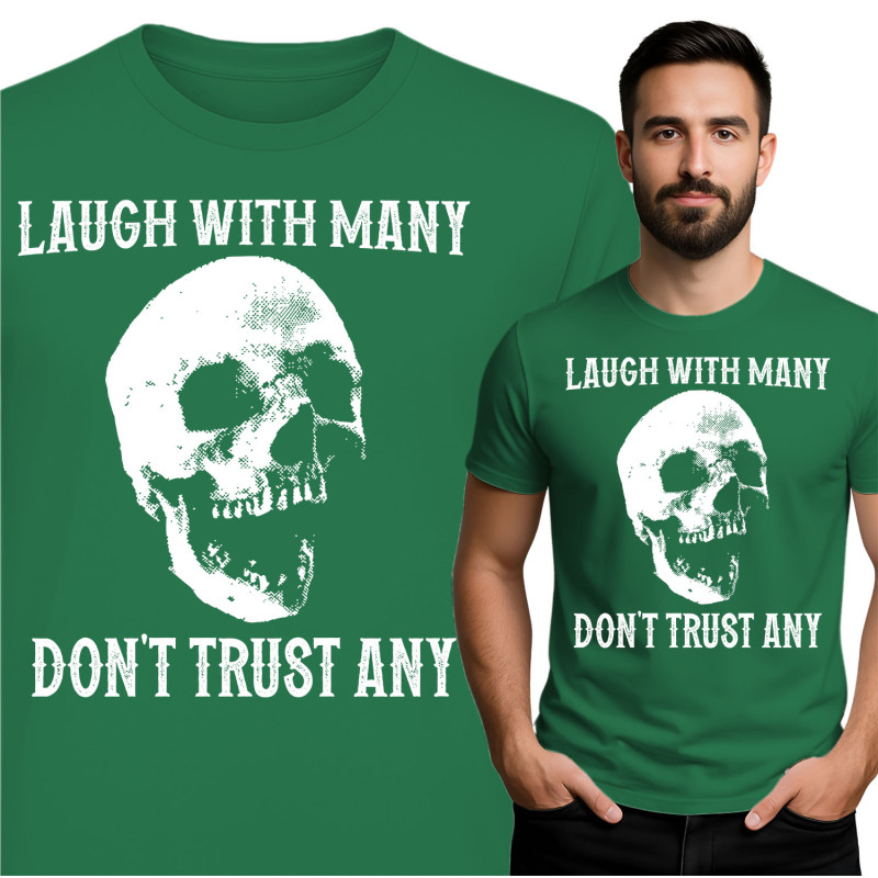 Skull T-Shirt 'Lachen met velen'