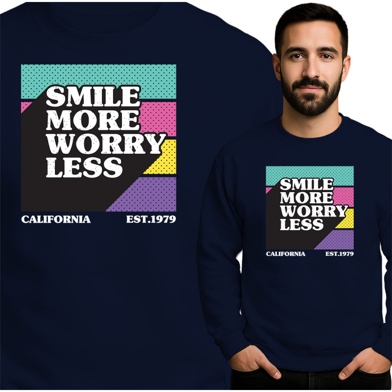 Bluza męska 'Smile More Worry Less'