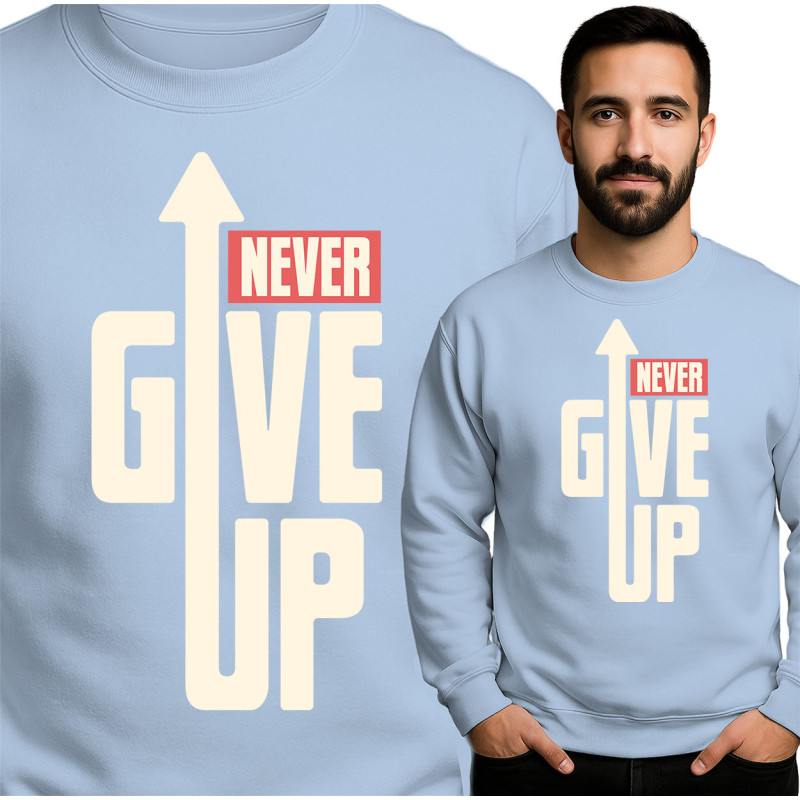 Inspirerende Sweatshirt - Geef Nooit Op
