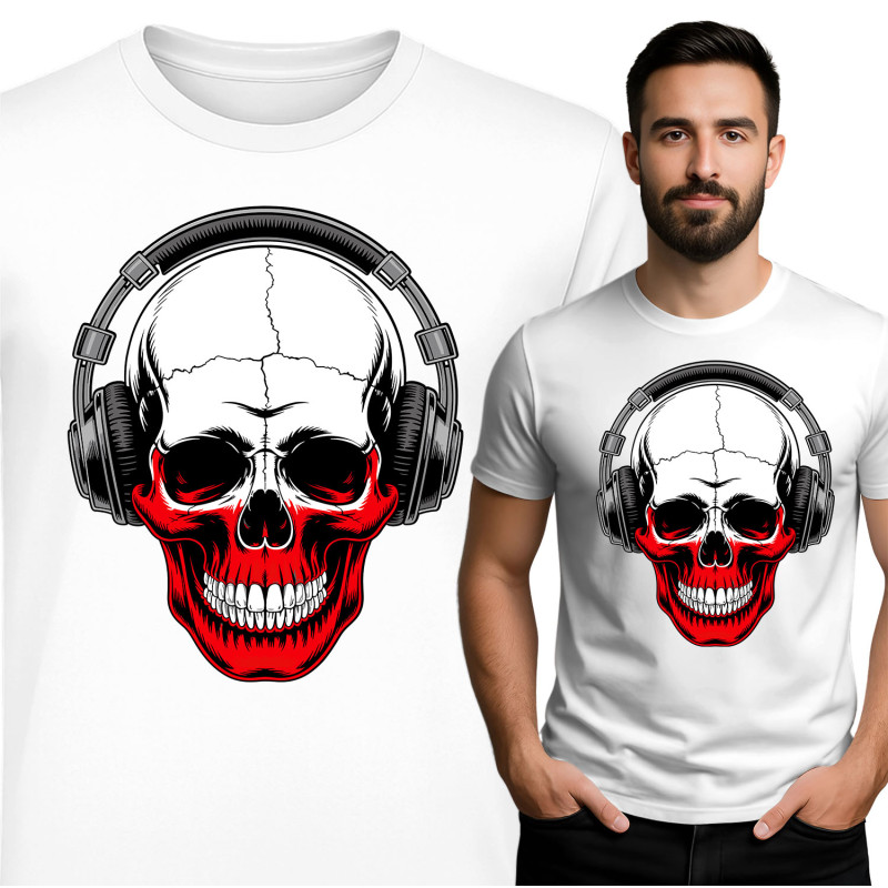 Stylish Skull Headphones T-Shirt
