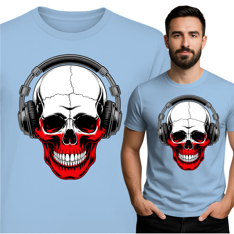 Stylish Skull Headphones T-Shirt