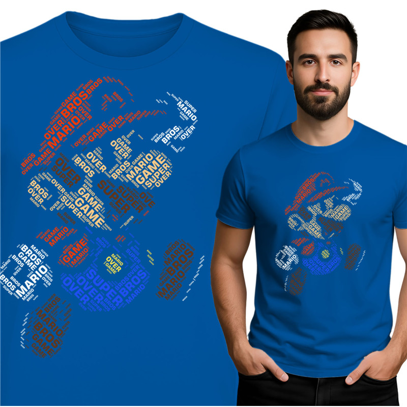 Classic Mario Woordkunst T-Shirt