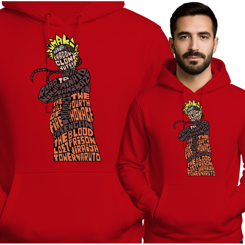 Naruto Geïnspireerde Hoodie - Dappere Rode Ontwerp