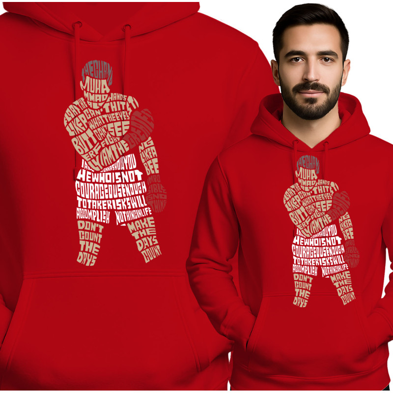 Stylish Red Hoodie with Motivational Design
