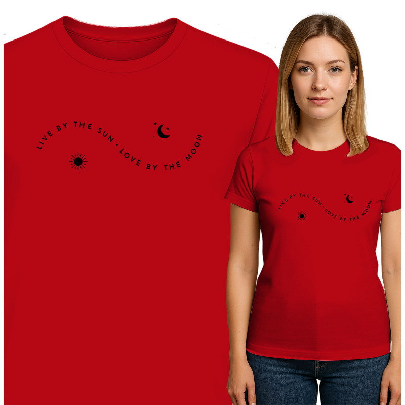 T-Shirt 'Leef door de Zon, Hou van de Maan'