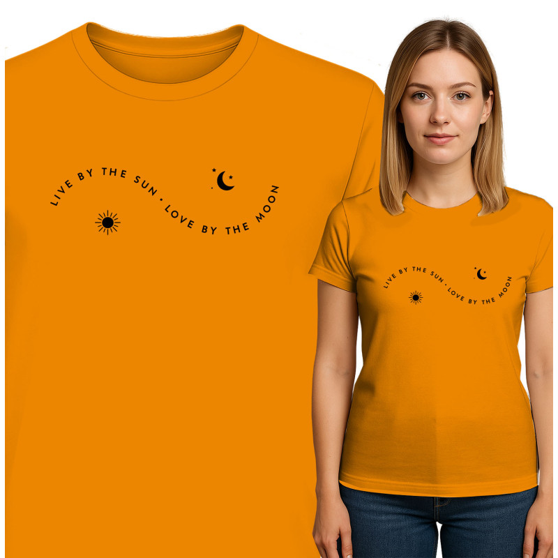 T-Shirt 'Leef door de Zon, Hou van de Maan'