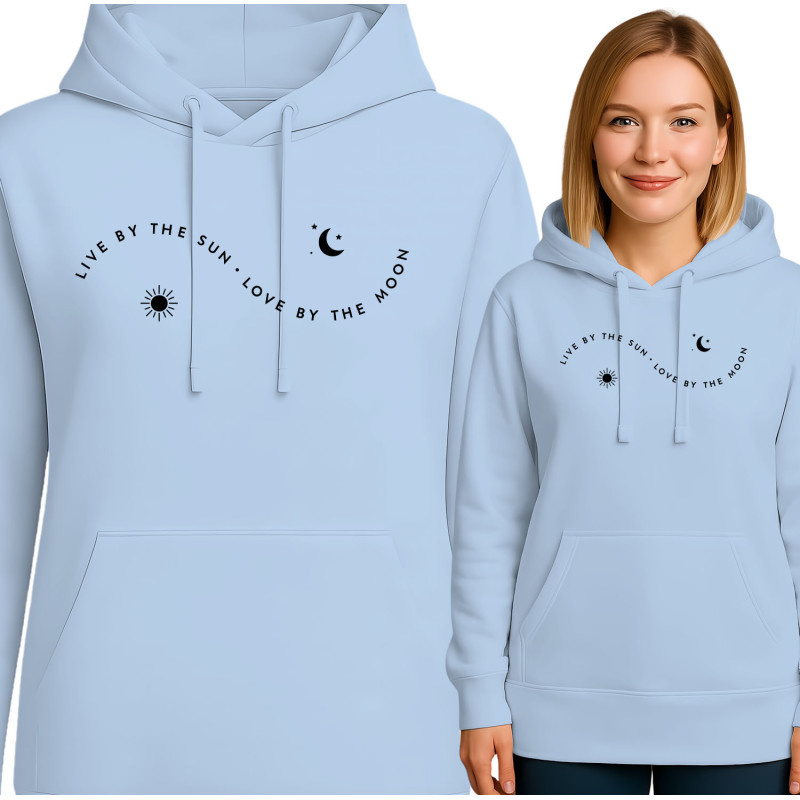 Inspirerende Hoodie: Leef bij de Zon, Hou van de Maan