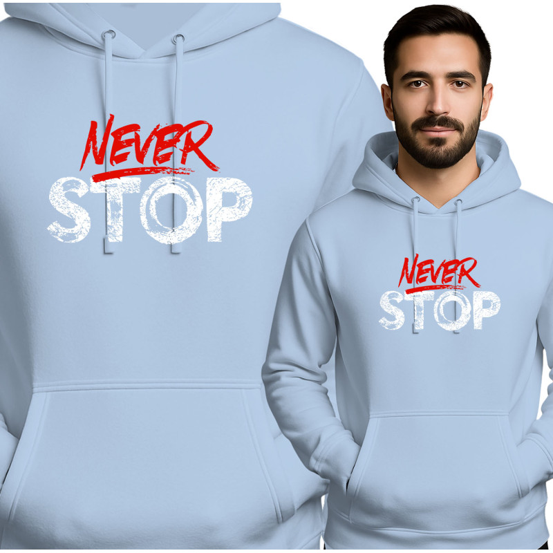 Never Stop Hoodie - Blauw