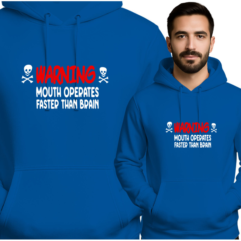 Bluza męska 'Warning : Mouth Operates Faster Than Brain'