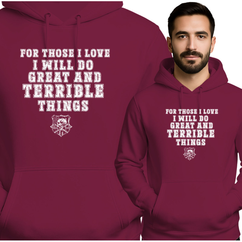 Dappere Rode Hoodie voor Bangeloze Zielen