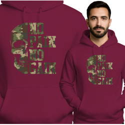 Motiverende Skull Hoodie - No Pain No Gain