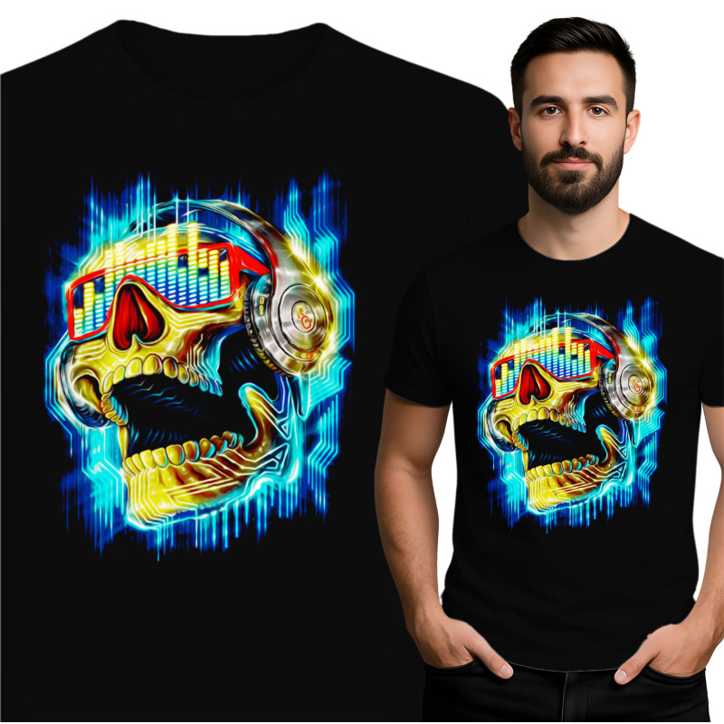 Vibrante Skull Print T-shirt