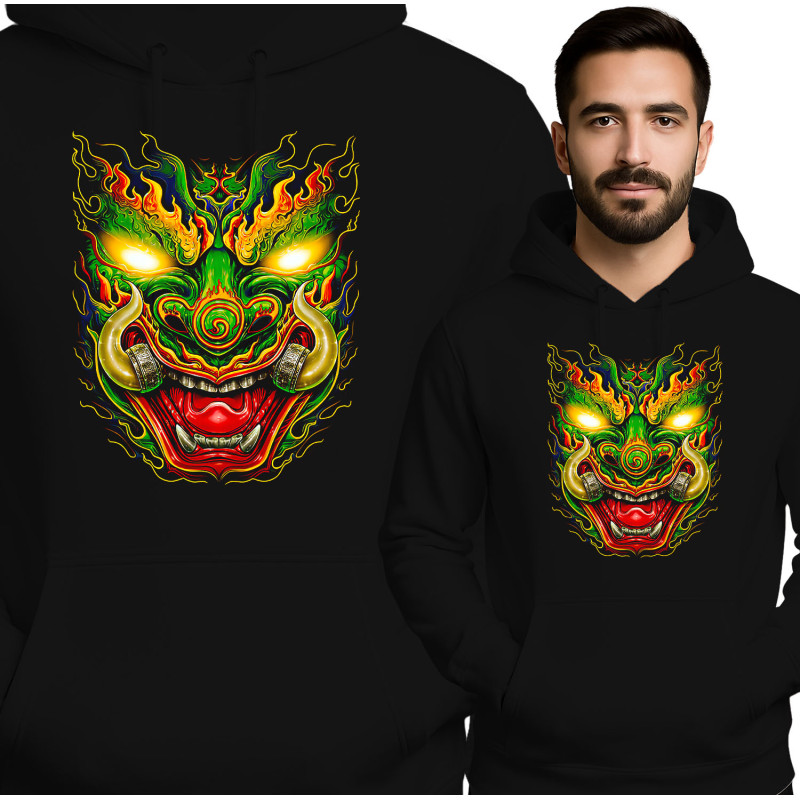 Vibrant Graphic Hoodie - Fierce Dragon Design
