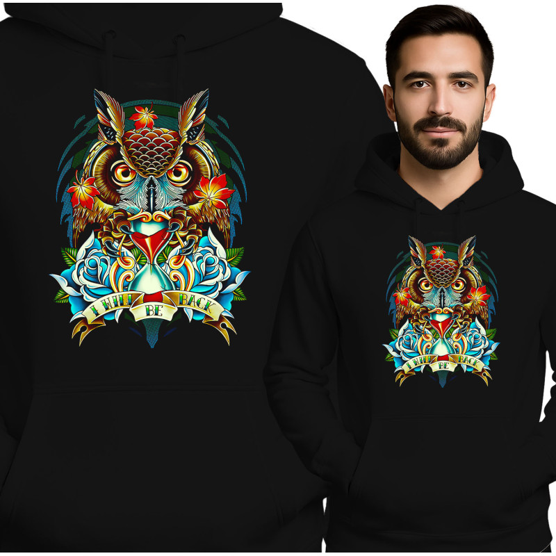Stylish Owl Hoodie - I Will Be Back