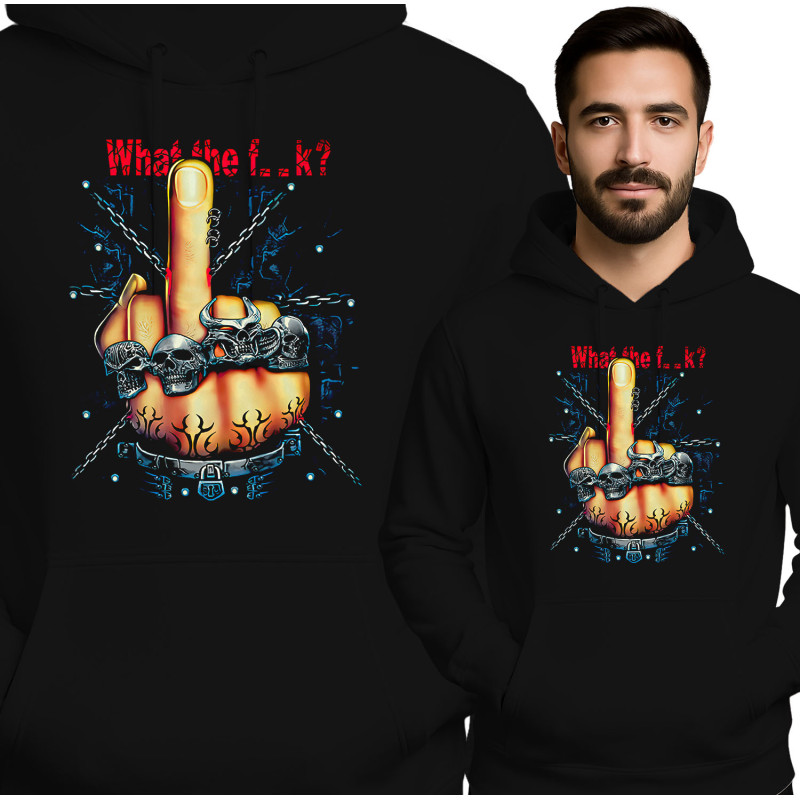 Hoodie met 'What the f...k?' Grafiek