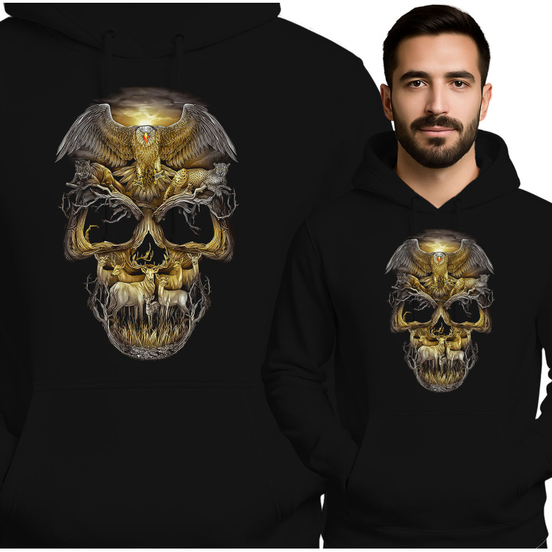 Wildlife Skull Graphic Hoodie