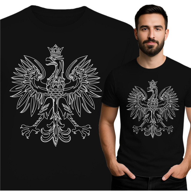 Stylish Black T-Shirt with Eagle Design