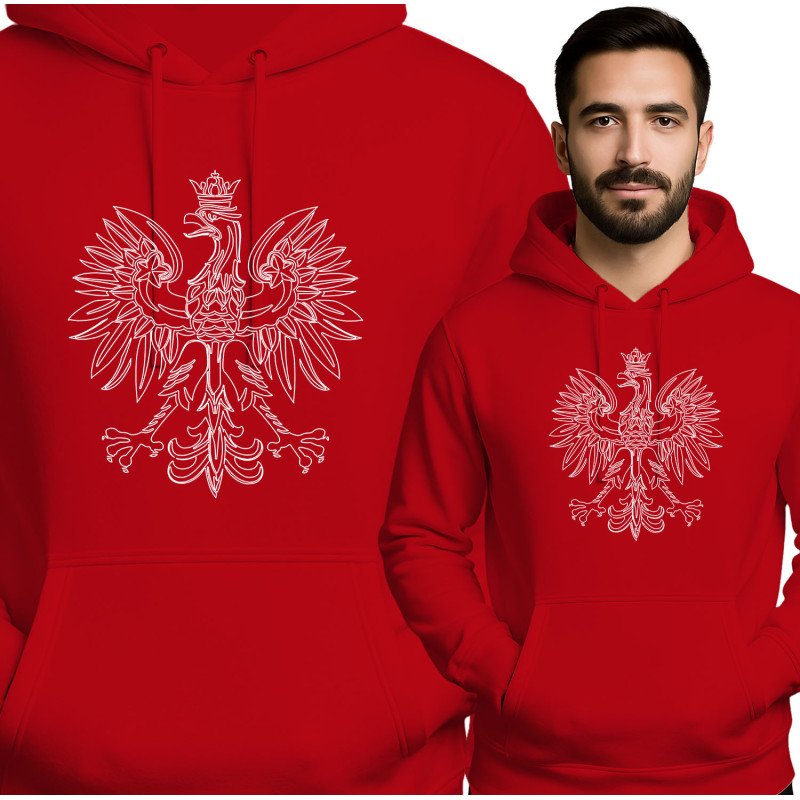 Rode Hoodie met Adelaar - Unisex