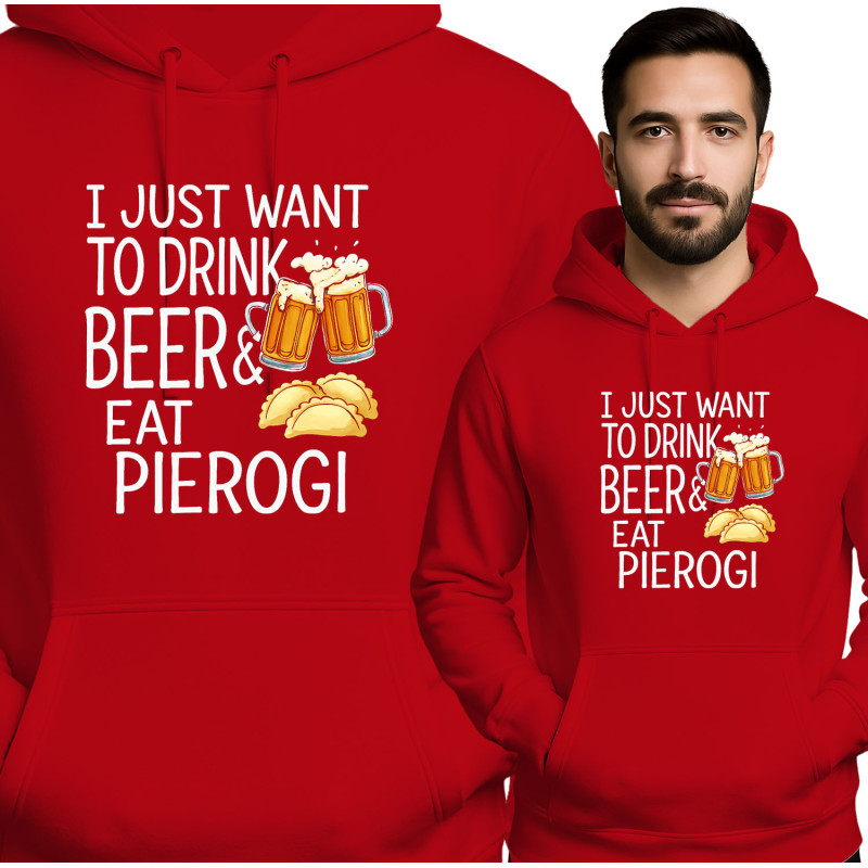 Grappige Hoodie met Bier en Pierogi