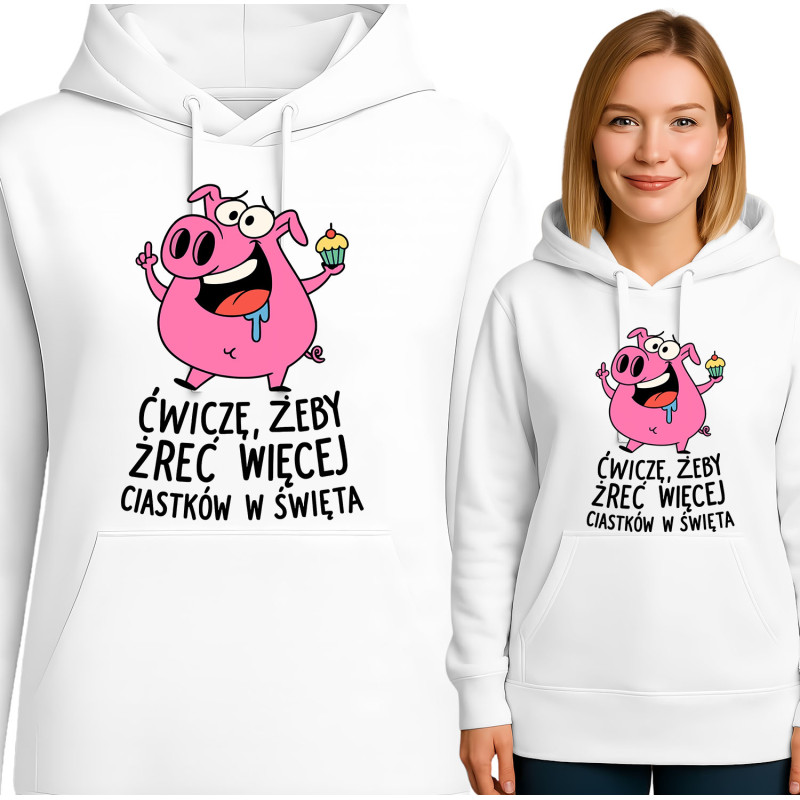 Bluza damska 'Ćwiczę, żeby żreć więcej ciastek w święta'