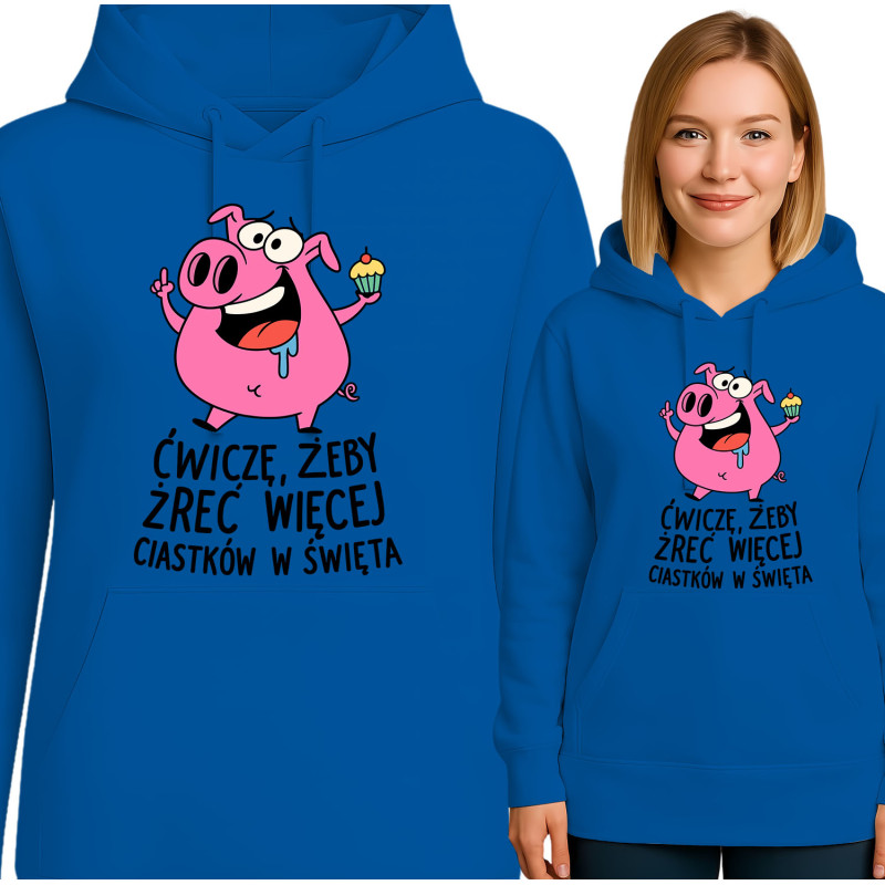 Bluza damska 'Ćwiczę, żeby żreć więcej ciastek w święta'
